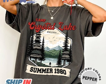Comfort Colors Camp Crystal Lake Tee, Horror Movie Fan Gift, Crystal Lake Conselor 1980 Unisex T-shirt, Camp Shirt