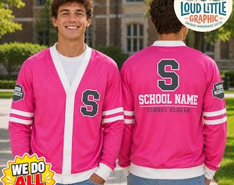 Personalized School Spirit Game Day Cardigan, Custom Mascot Cardigan, Custom School Name, Graduation Gift Class of 2027, Gameday Cardigan