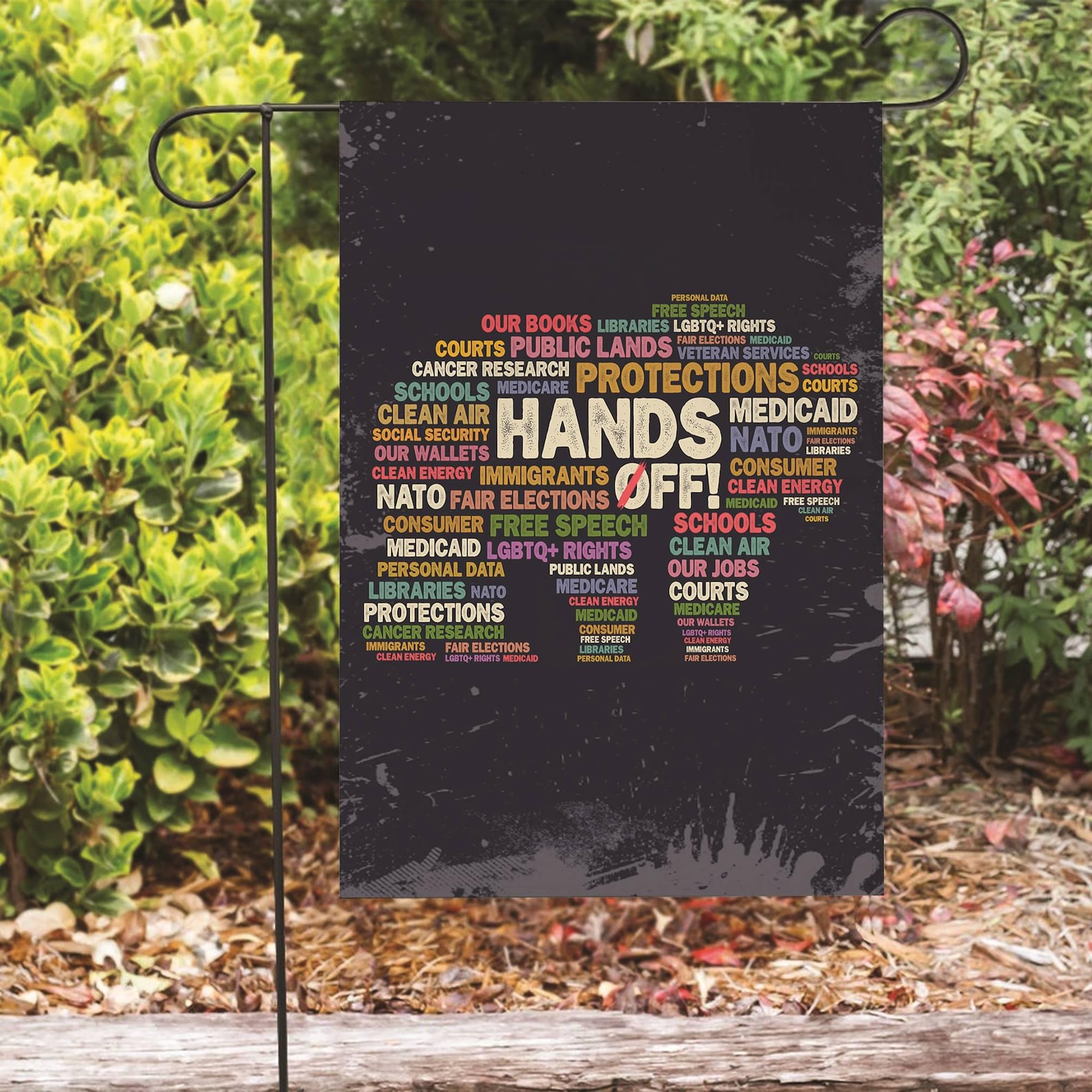 Hands off Protest Garden Flag, Anti Trump House Flag, Anti Maga FDT ...
