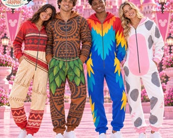 Moana Matching Halloween Jumpsuit, Moana Maui Hei Hei Pua Family Costume, Personalized Group Cosplay Pajamas, Family Matching Group