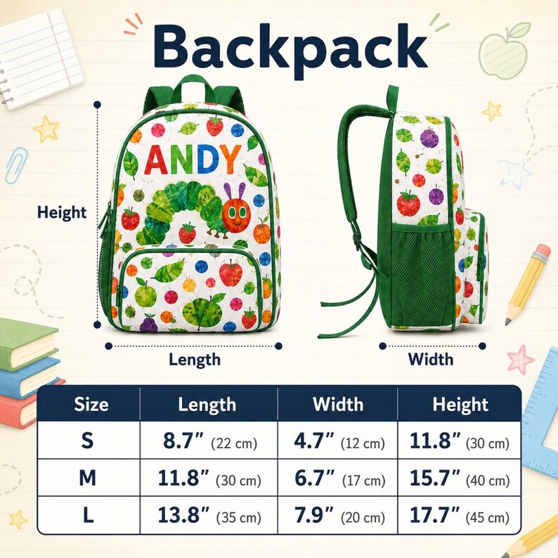 Personalized Dumpling Backpack, Custom Name Backpack, Back To School, Backpack Set, Gift For Her, Daycare School Bag, Preschool Bag image 4