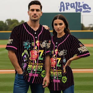 DisneyChannel The Rise Of Red Characters Baseball Shirt, Descendants Zombies World Tour Baseball Jersey,Descendants Music Concert Festival