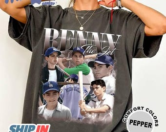 Comfort Colors The Sandlot Baseball Legend Benny The Jet Shirt, Benny Homage Shirt, Baseball Squad Crew Bootleg Tee, Benjamin Franklin Tee