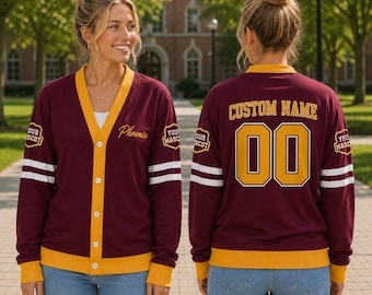 School Spirit Cardigan, Custom Mascot Cardigan, Personalized School Spirit Game Day Outfit, Graduation Gift Class of 2027, Gameday Cardigan