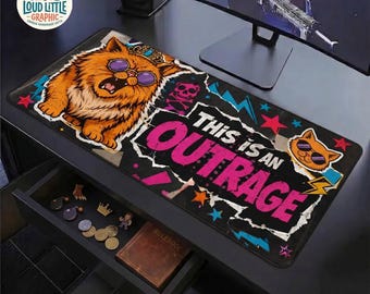 Dungeon Crawler Carl Desk Mat | DCC Gamer Mouse Pad | New Achievement Desk Mat | Princess Donut Fan Merch | Bookish Office Decor