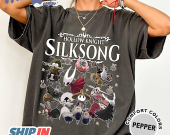 Retro Hollow Knight Silksong Shirt, Hollow Knight shirt, Silksong Hornet, Indie Game Graphic Tee, Gothic Aesthetic Gaming Tee