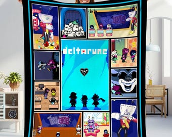 Deltarune Game Blanket, Kris, Tenna, Berdly, Ralsei, Starwalker It’s TV Time Meme Blankey, Blanket For Gamer, Gamer Gift