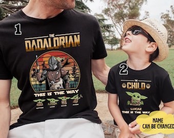 Father Children The Dadalorian Shirt, This Is The Way Personalized Shirt For Dad | Funny Starwars Tee, Father's Day Gift Dad Shirt