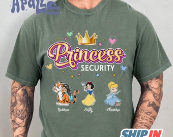 Disneyland Princess Security Shirt, Cinderella Jasmine Princess Shirt, Family Trip Matching Shirt, Father's Day Shirt, Dad Daughter Shirt