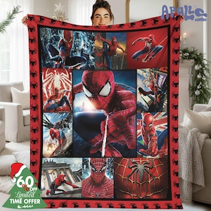 Spider Man Blanket, Superhero Fleece Blanket, Throw Blanket For Bed Couch Sofa, Disneyland Hero Blanket, Spidey Halloween, Christmas Gifts