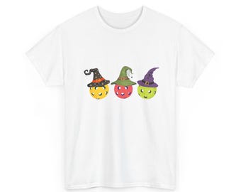 Pickleball Witch Tee, Witches Who Love Pickleball, Halloween Cotton T-Shirt, Pickleball, Express Delivery available