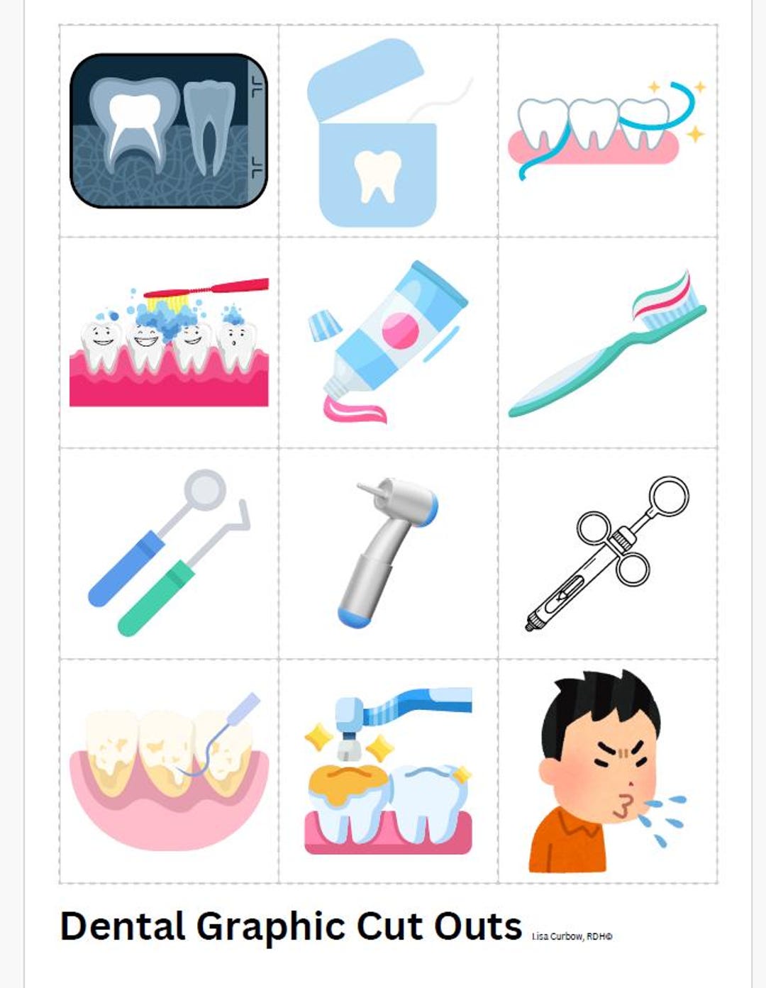 Tooth Flash Card Layout Downloadable Dental Cutouts, Autism Visual Schedule, Toothbrushing ...