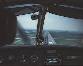 Piper PA-28 Cherokee Cockring Leinwand Druck, Start- und Landebahn Art