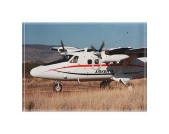 De Havilland Canada DHC-6-200 Twin Otter Acryl Fotoblock, V-Tail Flugzeug Schreibtisch Dekoration Vintage Flugzeuge Luftfahrt Pilot Geschenk Air Kenia