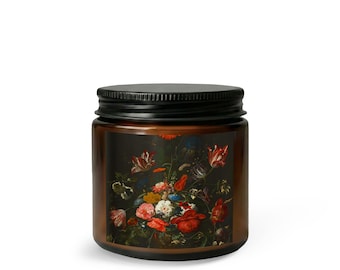 Abraham Mignon Blumenkerzen Geschenkset mit Dochtschneider für Streichhölzer, Barock-Kunstkerze, Dutch Golden Age Home Decor Kerzenset