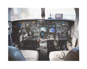Realistic Aviation Cockpit Puzzle: Flight Deck Instrument Panel for Pilots (1000 Pieces) Cessna, Piper, Mooney