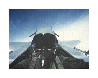 McDonnell Douglas F15 Adler Kampfjet Puzzle, Vintage Luftfahrt-Cockpit-Kunst