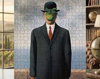 Rompecabezas de René Magritte "El hijo del hombre" - Rompecabezas de arte surrealista - Rompecabezas de arte surrealista / Rompecabezas de 96, 500 y 1000 piezas