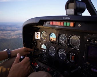 Schwarz-Weiß-Cockpit Leinwand Druck, Vintage Luftfahrt Wandkunst, Minimalistische Piloten Dekoration