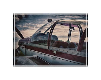 Robin DR400-180 Acryl Fotoblock, Vintage Flugzeug Schreibtisch Dekoration, Europäisches Flugzeug Druck, Fine Art Pilot Geschenk 18x15