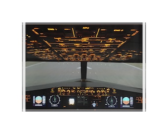 Airbus A320 Acryl Fotoblock, Overhead Panel Schreibtisch Dekoration, Kommerzielle Jetliner Kunst, Premium Airline Pilot Geschenk 18x15
