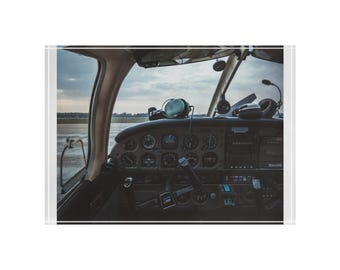 Flugzeug-Cockpit-Fotoblock | Pilot Instrumententafel Acryl Dekor