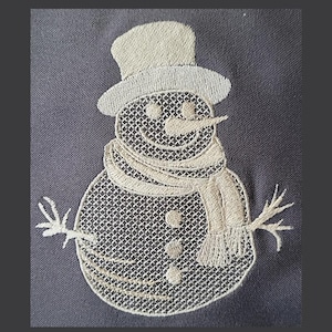 Schneemann Stickdatei, feine leichte Stickerei, Winter 11,5cm(4,52in) x 10cm(3,93in)