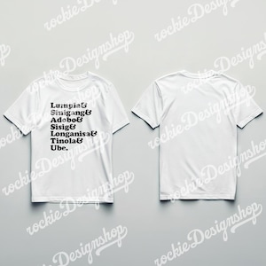 Filipino Food Funny Shirt - Sinigang, Adobo, Ube, Tagalog Tee, Manila & Boracay Apparel, Top 10 Foods, Manny Pacquiao, Asian Food Gear