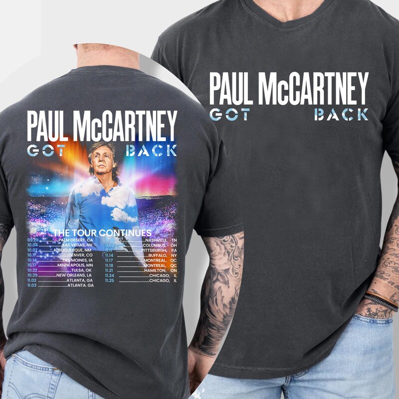 T-shirt Paul McCartney Tour 2025 - Merch Officiel Anniversaire Amérique Du Nord - Neuf Avec étiquettes