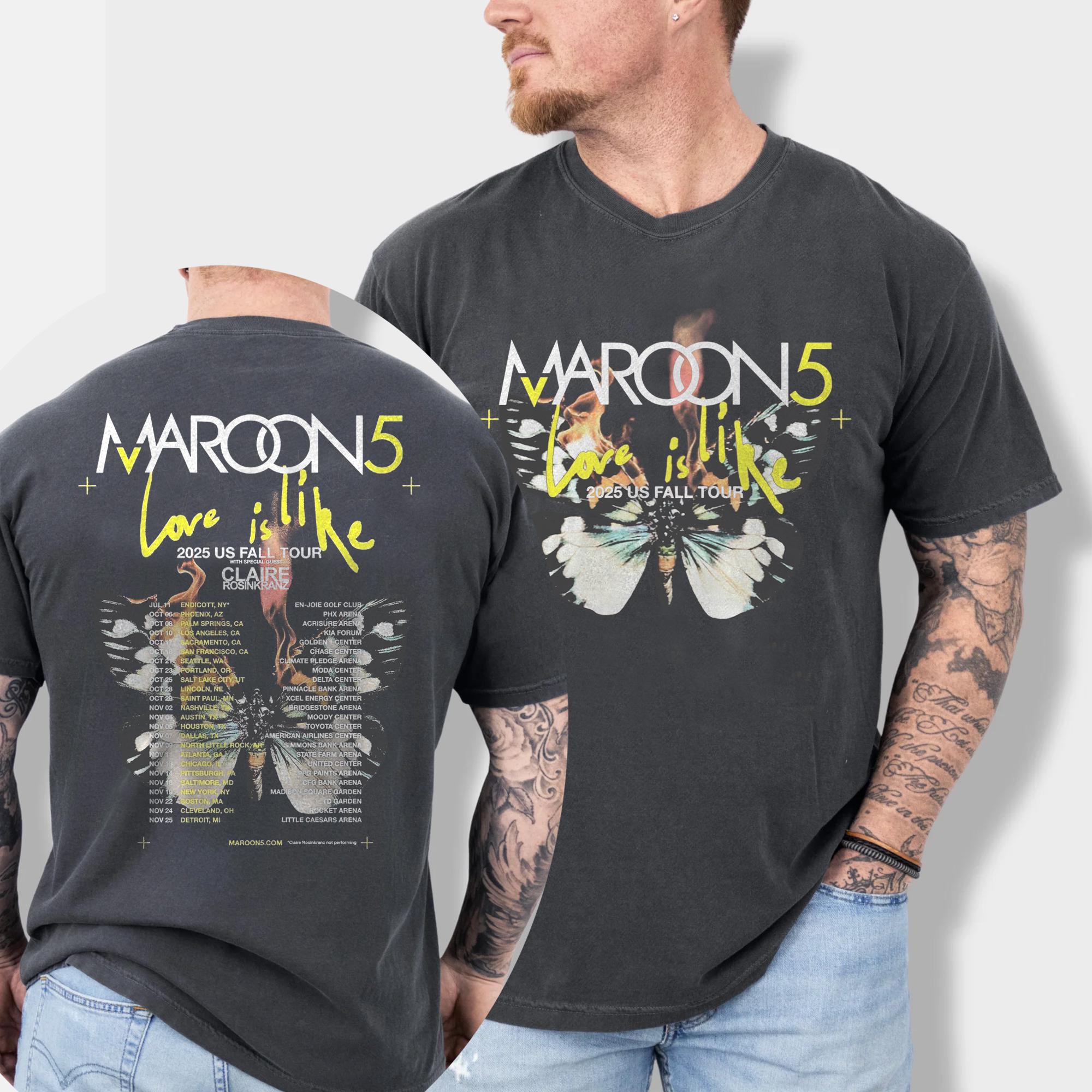 Maroon 5 2025 Tour T-shirt – Love I Like Concert Band Tee, Pop
