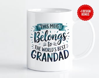 World's Best Grandad Mug, Funny Grandchild Gift, 11oz & 15oz Designs (Mug Press PNG)