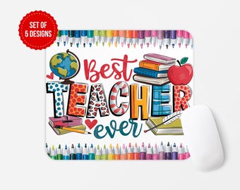 Muismatontwerp voor beste leraar ooit | Aquarelschool, png (digitale download)