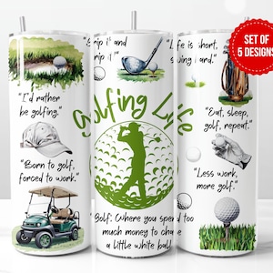 Golf Life Becher Design | 20 Unzen Skinny Tumbler Wrap Sublimationsvorlage | Digitaler PNG Download