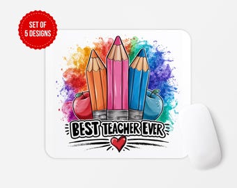 Best Teacher Ever Mouse Pad Sublimation Design (Digital Download)
