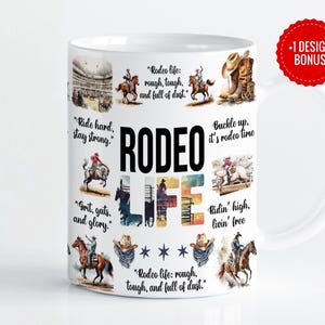 Rodeo life Mug Wrap Sublimation Template, 11oz & 15oz Designs, Cricut Mug Press PNG, Digital Download