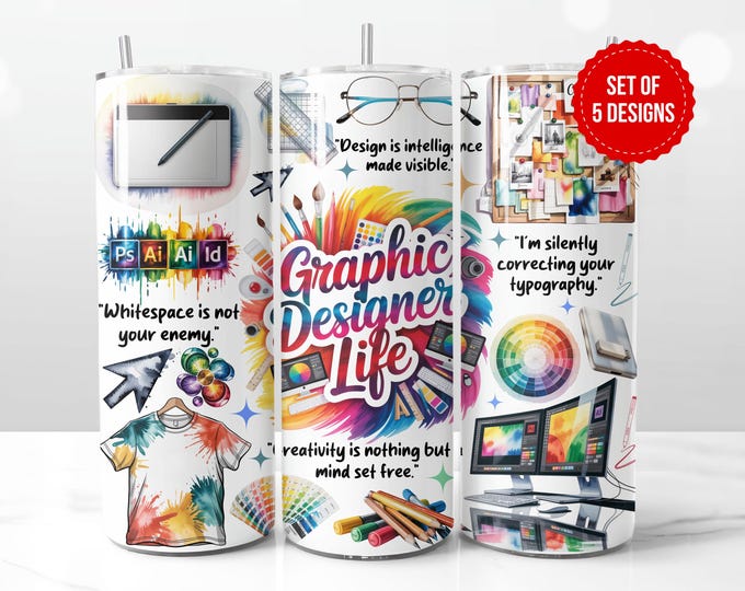 Designer Tumbular Graphic Designer Tumbler Design: CMYK Colors, Fonts PNG (digital ...