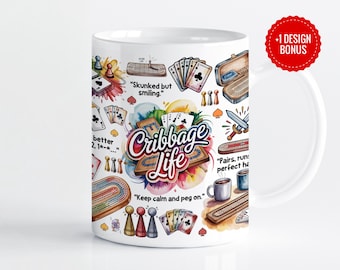 Cribbage Life Mug Design | Game Night Coffee, Tea (Digital Download)