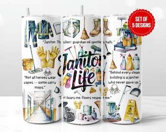 Janitor Life Tumbler Design: Funny Cleaning Quotes (Digital Download)