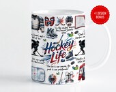 Watercolor Hockey Mug Design: Sublimation PNG (Digital Download