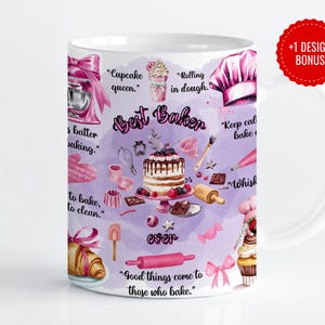 Best Baker Ever Mug PNG Sublimation Design | 11oz & 15oz Mug Wrap Template | Digital Download