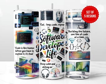 Software Developer Tumbler Design: Funny Coding Quotes PNG (Digital Download)