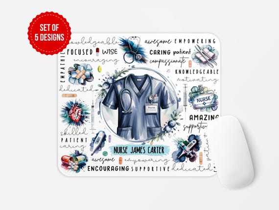 Tappetino Per Mouse 'I'm A Grumpy Old Nurse' | Divertente Regalo Per Infermieri | 260x210mm | Base Antiscivolo