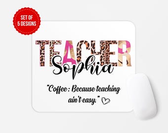 Personalized Teacher Mouse Pad: Teach Love Inspire Design (Digital Download)
