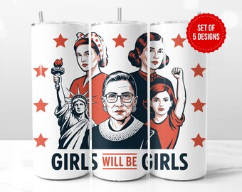 Girls will be Girls Becher Design: Vaterländischer Feminist PNG (Digitaler Download)