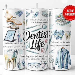 Dentist Life Tumbler Design: Watercolor Dental Tools (Digital Download)