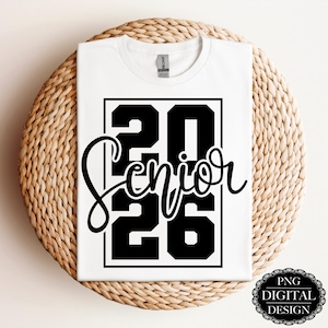 Senior 2026 PNG: Graduation Sublimation Design (Digital Download, 4000x4000 px)