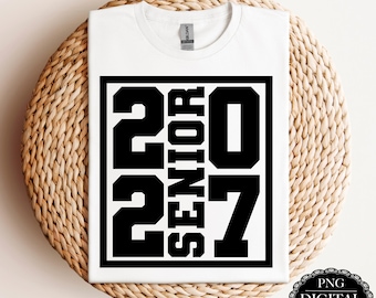 Senior 2027 PNG: Graduation Sublimation Design (Digital Download)