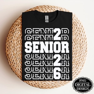 Senior 2026 PNG: Graduation Sublimation Design (Digital Download, 4000x4000 px)