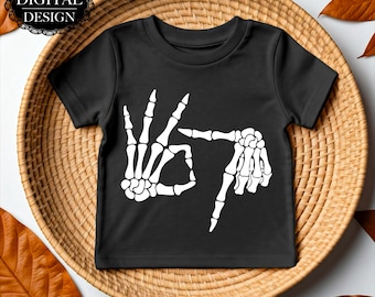 Six Seven Skeleton Hands PNG | Funny Meme Halloween | Sublimation Design (Digital Download)