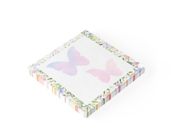 Butterfly-Themed Post-it Note Pads, Floral Sticky Notes for Office, Home Organization, Gift for Her, Eco-Friendly Notepad
